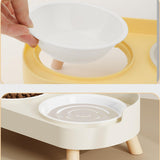 Maxbell Raised Cat Bowls with Stand Feeding Station Pet Feeder Elevated Cat Bowl Set Yellow