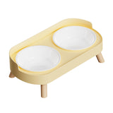 Maxbell Raised Cat Bowls with Stand Feeding Station Pet Feeder Elevated Cat Bowl Set Yellow