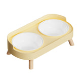 Maxbell Raised Cat Bowls with Stand Feeding Station Pet Feeder Elevated Cat Bowl Set Yellow