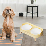 Maxbell Raised Cat Bowls with Stand Feeding Station Pet Feeder Elevated Cat Bowl Set Yellow