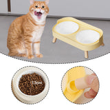 Maxbell Raised Cat Bowls with Stand Feeding Station Pet Feeder Elevated Cat Bowl Set Yellow