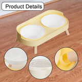 Maxbell Raised Cat Bowls with Stand Feeding Station Pet Feeder Elevated Cat Bowl Set Yellow