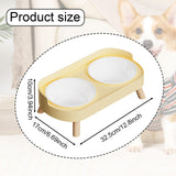 Maxbell Raised Cat Bowls with Stand Feeding Station Pet Feeder Elevated Cat Bowl Set Yellow