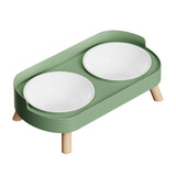 Maxbell Raised Cat Bowls with Stand Feeding Station Pet Feeder Elevated Cat Bowl Set Green