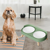 Maxbell Raised Cat Bowls with Stand Feeding Station Pet Feeder Elevated Cat Bowl Set Green