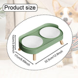 Maxbell Raised Cat Bowls with Stand Feeding Station Pet Feeder Elevated Cat Bowl Set Green