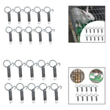 Maxbell 100Pcs Cage Door Spring Latch Hooks Steel Metal for Ferret Chinchilla Parrot 2cmx5cm