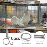 Maxbell 100Pcs Cage Door Spring Latch Hooks Steel Metal for Ferret Chinchilla Parrot 2cmx5cm