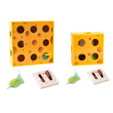 Maxbell Electric Cat Interactive Toy Cheese Box Playing Lightweight Cardboard Design 20x20x7.5 cm