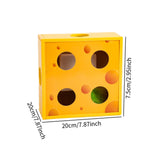 Maxbell Electric Cat Interactive Toy Cheese Box Playing Lightweight Cardboard Design 20x20x7.5 cm