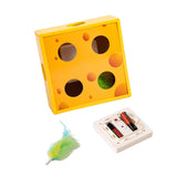 Maxbell Electric Cat Interactive Toy Cheese Box Playing Lightweight Cardboard Design 20x20x7.5 cm