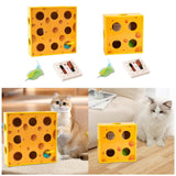 Maxbell Electric Cat Interactive Toy Cheese Box Playing Lightweight Cardboard Design 20x20x7.5 cm