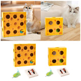 Maxbell Electric Cat Interactive Toy Cheese Box Playing Lightweight Cardboard Design 20x20x7.5 cm