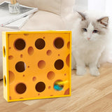 Maxbell Electric Cat Interactive Toy Cheese Box Playing Lightweight Cardboard Design 28.5x28.5x7.5 cm