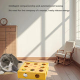 Maxbell Electric Cat Interactive Toy Cheese Box Playing Lightweight Cardboard Design 28.5x28.5x7.5 cm