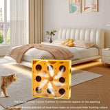 Maxbell Electric Cat Interactive Toy Cheese Box Playing Lightweight Cardboard Design 28.5x28.5x7.5 cm