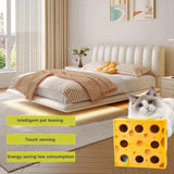 Maxbell Electric Cat Interactive Toy Cheese Box Playing Lightweight Cardboard Design 28.5x28.5x7.5 cm