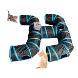 Maxbell Cat Tunnel Hideaway Kitten Interactive Outdoor Indoor Funny Hideout Activity Blue Black