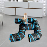 Maxbell Cat Tunnel Hideaway Kitten Interactive Outdoor Indoor Funny Hideout Activity Blue Black