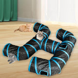 Maxbell Cat Tunnel Hideaway Kitten Interactive Outdoor Indoor Funny Hideout Activity Blue Black