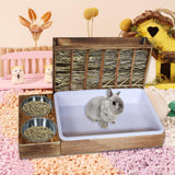 Maxbell Rabbit Hay Feeder with Litter Box Guinea Pig Outside Hay Rack Large Capacity