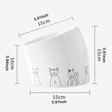 Maxbell Ceramic Cat Bowl Practical Stylish Stable Anti Slip Elevated Food Water Dish Tilted