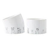 Maxbell Ceramic Cat Bowl Practical Stylish Stable Anti Slip Elevated Food Water Dish Tilted
