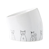 Maxbell Ceramic Cat Bowl Practical Stylish Stable Anti Slip Elevated Food Water Dish Tilted