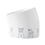 Maxbell Ceramic Cat Bowl Practical Stylish Stable Anti Slip Elevated Food Water Dish Tilted