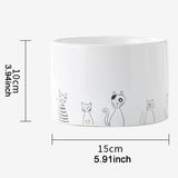 Maxbell Ceramic Cat Bowl Practical Stylish Stable Anti Slip Elevated Food Water Dish Flat