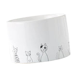 Maxbell Ceramic Cat Bowl Practical Stylish Stable Anti Slip Elevated Food Water Dish Flat