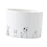 Maxbell Ceramic Cat Bowl Practical Stylish Stable Anti Slip Elevated Food Water Dish Flat