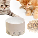 Maxbell Ceramic Cat Bowl Practical Stylish Stable Anti Slip Elevated Food Water Dish Flat