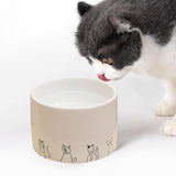 Maxbell Ceramic Cat Bowl Practical Stylish Stable Anti Slip Elevated Food Water Dish Flat