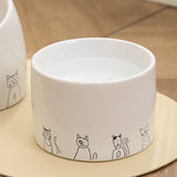Maxbell Ceramic Cat Bowl Practical Stylish Stable Anti Slip Elevated Food Water Dish Flat
