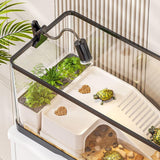 Maxbell Turtle Tank with Cover Reptile Habitat for Frog Bearded Dragon Small Reptile Small