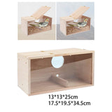 Maxbell Wooden Bird House Resting Breeding Hummingbird House for Outside Patio Trees Left Opening