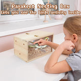 Maxbell Wooden Bird House Resting Breeding Hummingbird House for Outside Patio Trees Left Opening