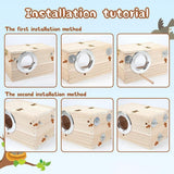 Maxbell Wooden Bird House Resting Breeding Hummingbird House for Outside Patio Trees Right Opening