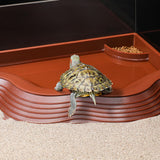 Maxbell Tortoise Water Dish Reusable Reptile Bathing Pool for Leopard Turtle Brown