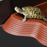 Maxbell Tortoise Water Dish Reusable Reptile Bathing Pool for Leopard Turtle Brown