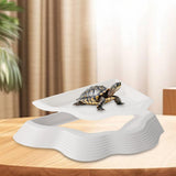 Maxbell Tortoise Water Dish Reusable Reptile Bathing Pool for Leopard Turtle White