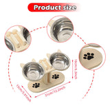 Maxbell Cat Bowls Elevated Dish Pet Food Bowls for Food and Water Kitten Indoor Cats Wood