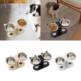 Maxbell Cat Bowls Elevated Dish Pet Food Bowls for Food and Water Kitten Indoor Cats Wood