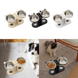 Maxbell Cat Bowls Elevated Dish Pet Food Bowls for Food and Water Kitten Indoor Cats Wood
