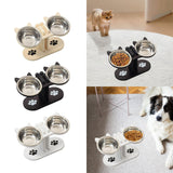 Maxbell Cat Bowls Elevated Dish Pet Food Bowls for Food and Water Kitten Indoor Cats Wood