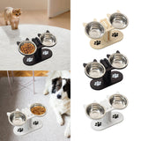 Maxbell Cat Bowls Elevated Dish Pet Food Bowls for Food and Water Kitten Indoor Cats Wood