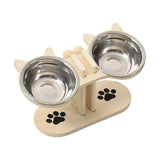 Maxbell Cat Bowls Elevated Dish Pet Food Bowls for Food and Water Kitten Indoor Cats Wood