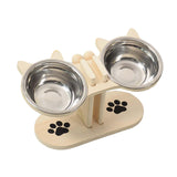Maxbell Cat Bowls Elevated Dish Pet Food Bowls for Food and Water Kitten Indoor Cats Wood
