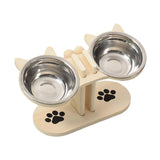 Maxbell Cat Bowls Elevated Dish Pet Food Bowls for Food and Water Kitten Indoor Cats Wood